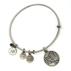 Alex and Ani Because I Love You Charm Bracelet Silver Finish - 2"- 3.5"